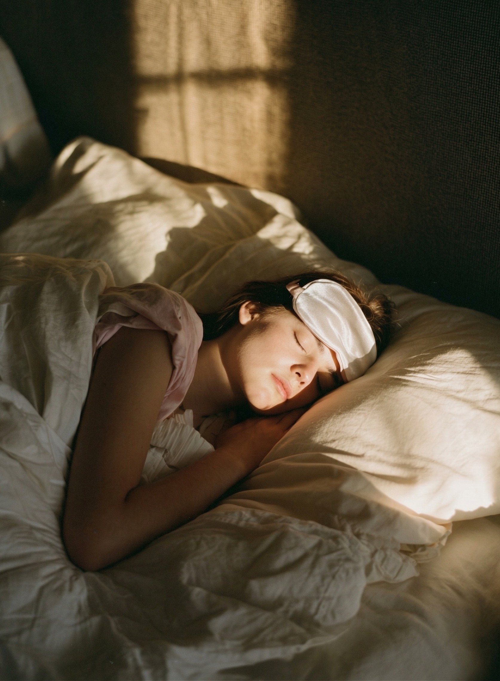 En kvinna sover.